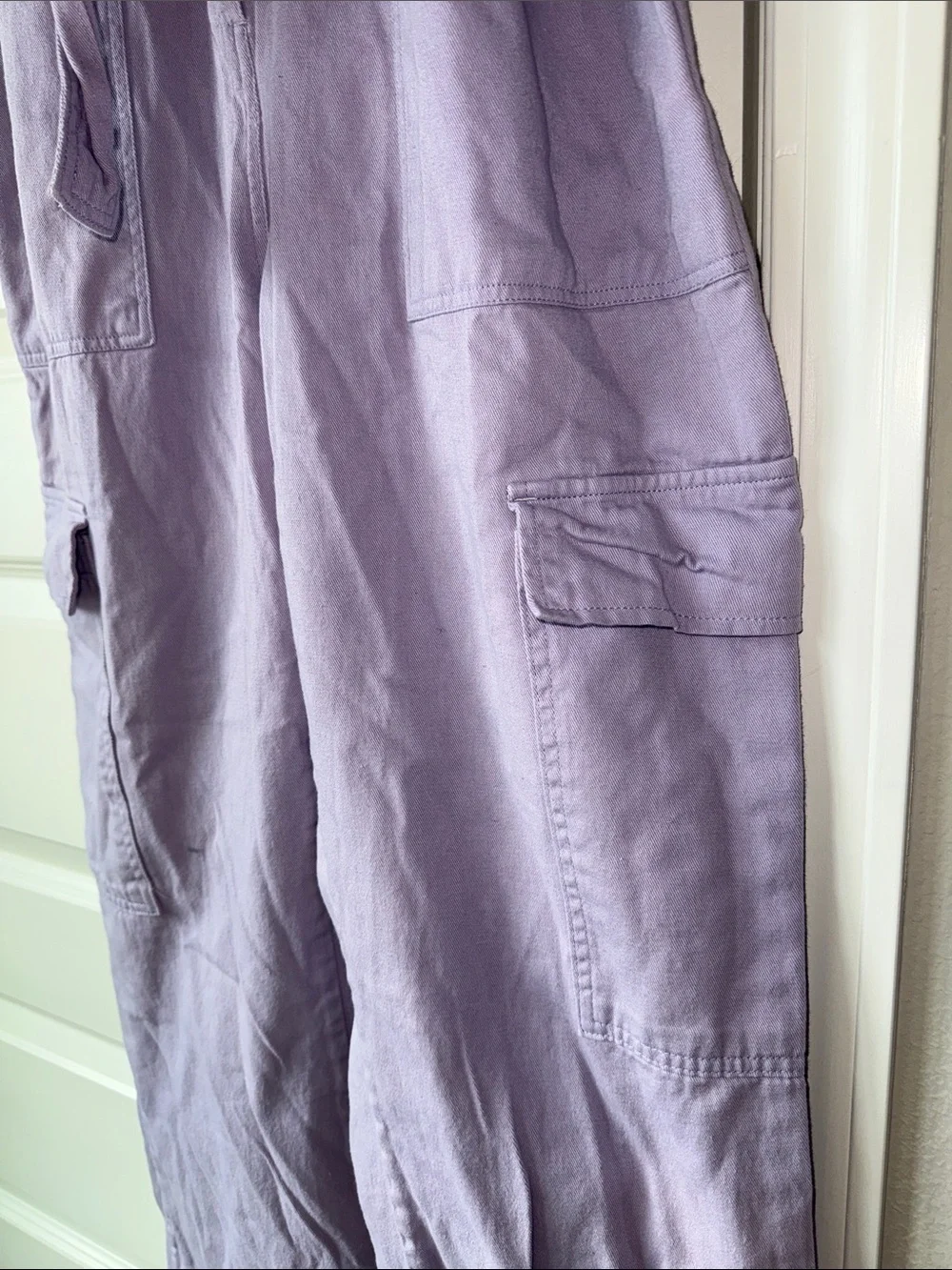 Nasty Gal Lavender Tie-Waist Utility Jumpsuit - Picture 6 of 8